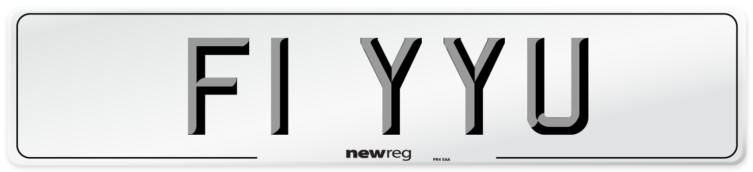 F1 YYU Number Plate from New Reg